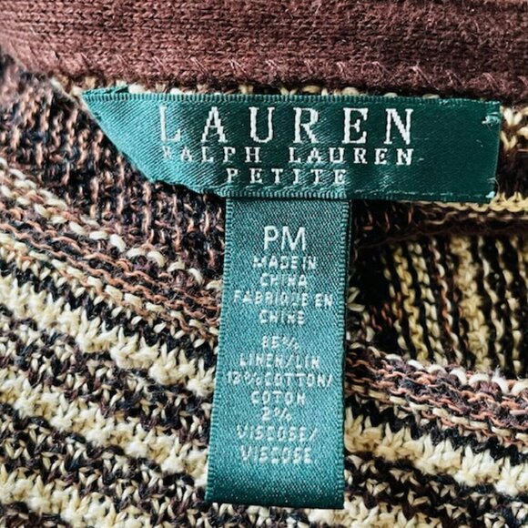 Vintage Lauren Ralph Lauren Midi Boho Southwest Sweater Dress Petite Medium - Picture 6 of 6